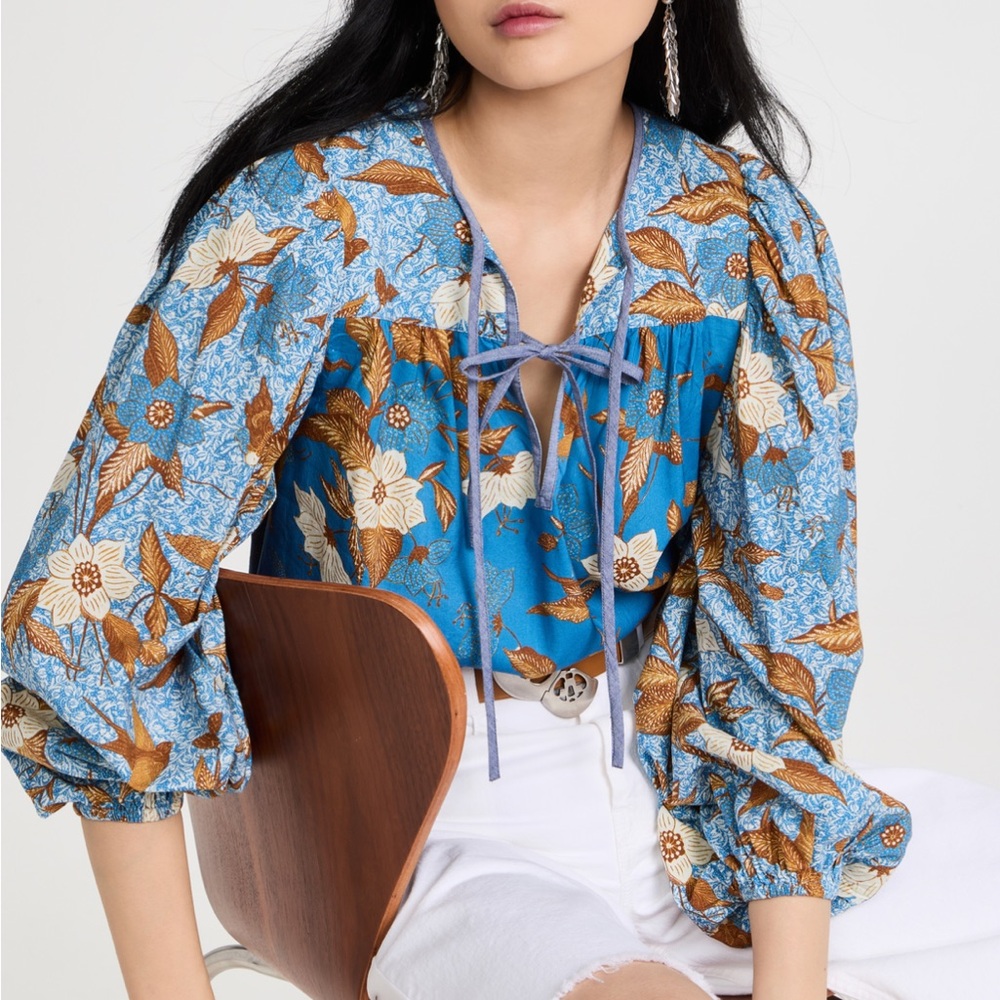 Ulla Johnson Joanie Blouse Lapis 0